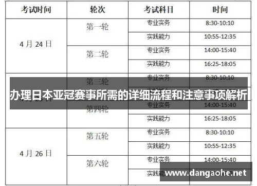 办理日本亚冠赛事所需的详细流程和注意事项解析